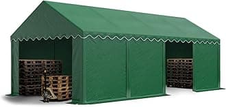 TOOLPORT Storage tent 4x8 m PVC 700 N waterproof shelter dark green