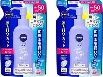 Japanese Sunscreen SPF 50/PA+++ Super Water Gel Sunscreen 4.22floz(125g) Refil Pack Of 2