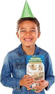 3 Bees & Me Wooden Building Toys - STEM Toys for Boys and Girls - 100 Wood Plank Pieces