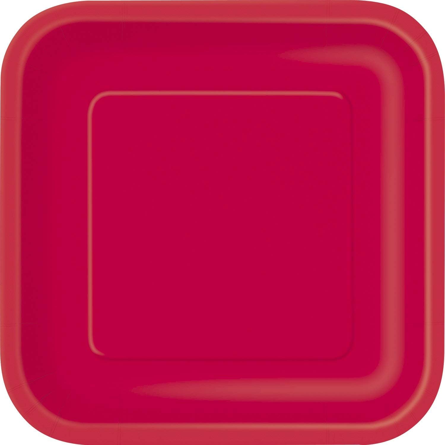 Ruby Red Square Paper Dessert Plates (17cm) 16 Count - Elegant & Sturdy Party Tableware for Appetizers, Cakes and More