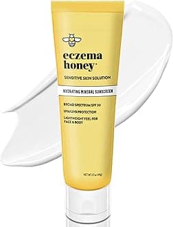 Eczema Honey Hydrating Mineral Sunscreen - Lightweight SPF 30 Sun Cream - Body & Face Sunscreen for All Ages (1.7 Oz)