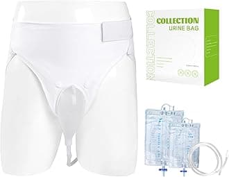 Wearable Urinal for Men,Protable Male Urine Collection Bag，Reusable Silicone Urine Bag,Urinary Drainage Bag System,Elderly Urinal with Urine Bags(2000 ML*1+1000 ML*1) for Bedridden Patients