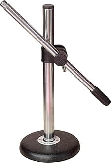 kh Microphone Stand Table/Floor Microphone instrument 15 Inch Stand Iron Base Universal Microphone Mic Stand for Harmonium, Tabla