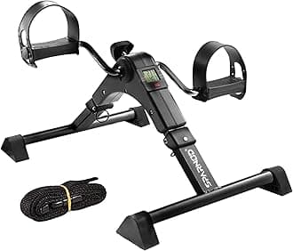 Sparnod Fitness SMB-100_B Series Mini Cycle Pedal Exerciser with Fixing Strap, Adjustable Resistance, and Digital Display - Suitable for Light Exercise of Legs & Arms, and Physiotherapy at Home
