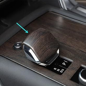 Suede Gear Shift Shifter Knob Cover Cap Trims for Range Rover Velar Sport 2022-2025 Land Rover Discovery 2021-2025 (Wood Grain)