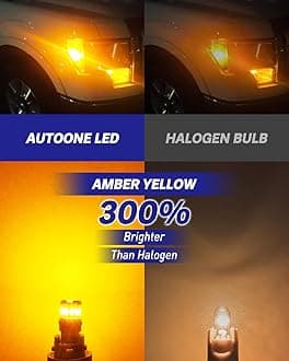 AUTOONE 194 LED Bulb Amber Yellow, Side Marker Lights 300% Brighter T10 168 2825 W5W LED Bulbs for License Plate Light Dome Map Door Courtesy Interior Car Lights, Pack of 2