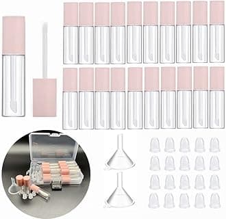 3.5ML Mini Lip Gloss Tubes Empty With Wand Pink Diy Lipgloss Making Kit for Small Businesses Refillable Lip Gloss Containers Set for Girls（20pcs in One Box）