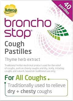 Bronchostop Cough Pastilles Traditionally Used to Relieve Any Type of Cough - Pack of 40 On-the-Go Pastilles