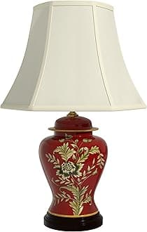 22.5" Golden Foliage Porcelain Lamp