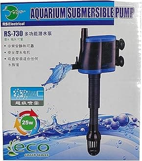 JAINSONS PET PRODUCTS RS Electrical RS-730 Aquarium Submersible Pump | 25W Powerhead | 1500L/H Flow | Filter & Oxygen Pump for Fresh & Saltwater Tanks (MEDIUM)