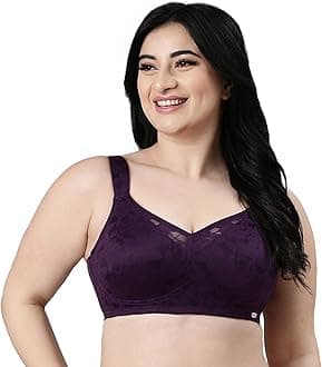 Enamor Women's 75% Nylon, 25% Elastane Wire Free Casual Full-Coverage Bra