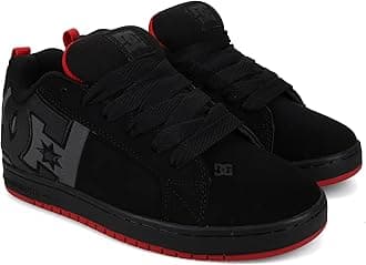 DC Men's Court Graffik Sq Low Shoe, Black/Grey/Red, 7 D