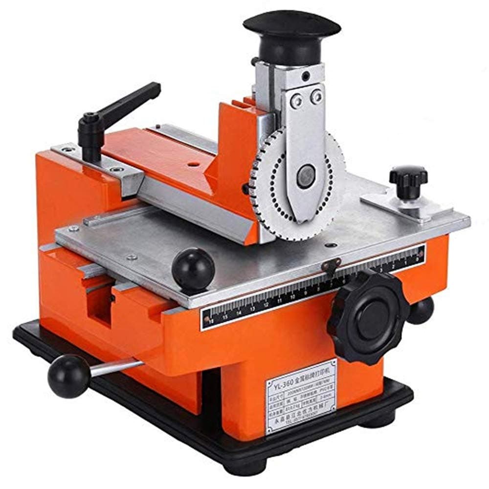 Semi-Automatic Sheet Embosser Nameplate Metal Embosser Working Plate Embossing Label Maker Machine with Aluminum Plate Metal Tag Plate Dog Tag Printer (Character:4mm x 2mm)