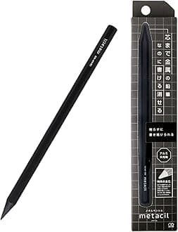 SUN-STAR Stylish Metal Pencil Metacil Pencils for Artist Drawing, Sketching, Non-Sharpening, Black, Pencil Lead Color: Black 2H #4 (with Authentic Hologram Sticker United States Only)