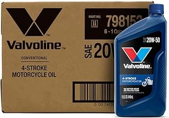 4-Stroke Motorcycle SAE 20W-50 Motor Oil 1 QT, Case of 6
