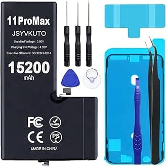 15200mAh Battery for iPhone 11 Pro Max, New 0 Cycle Upgraded Higher Capacity Replacement Battery for iPhone 11 Pro Max with Full Set Repair Tool Kit, Model A2161 A2220 A2218
