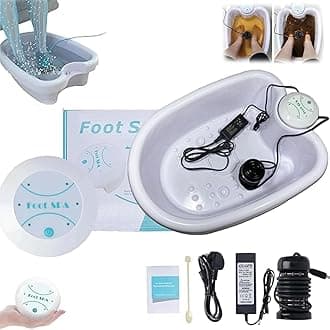Ionic Foot Spa at Home Detox and Cleanse, 2.0 Ionic Foot Spa, Ionic Feet Spa Detox, Professional Ionic Foot Bath Detox Machine, Body Detox Relaxed and Relieved, Increase Energy (with Basin)