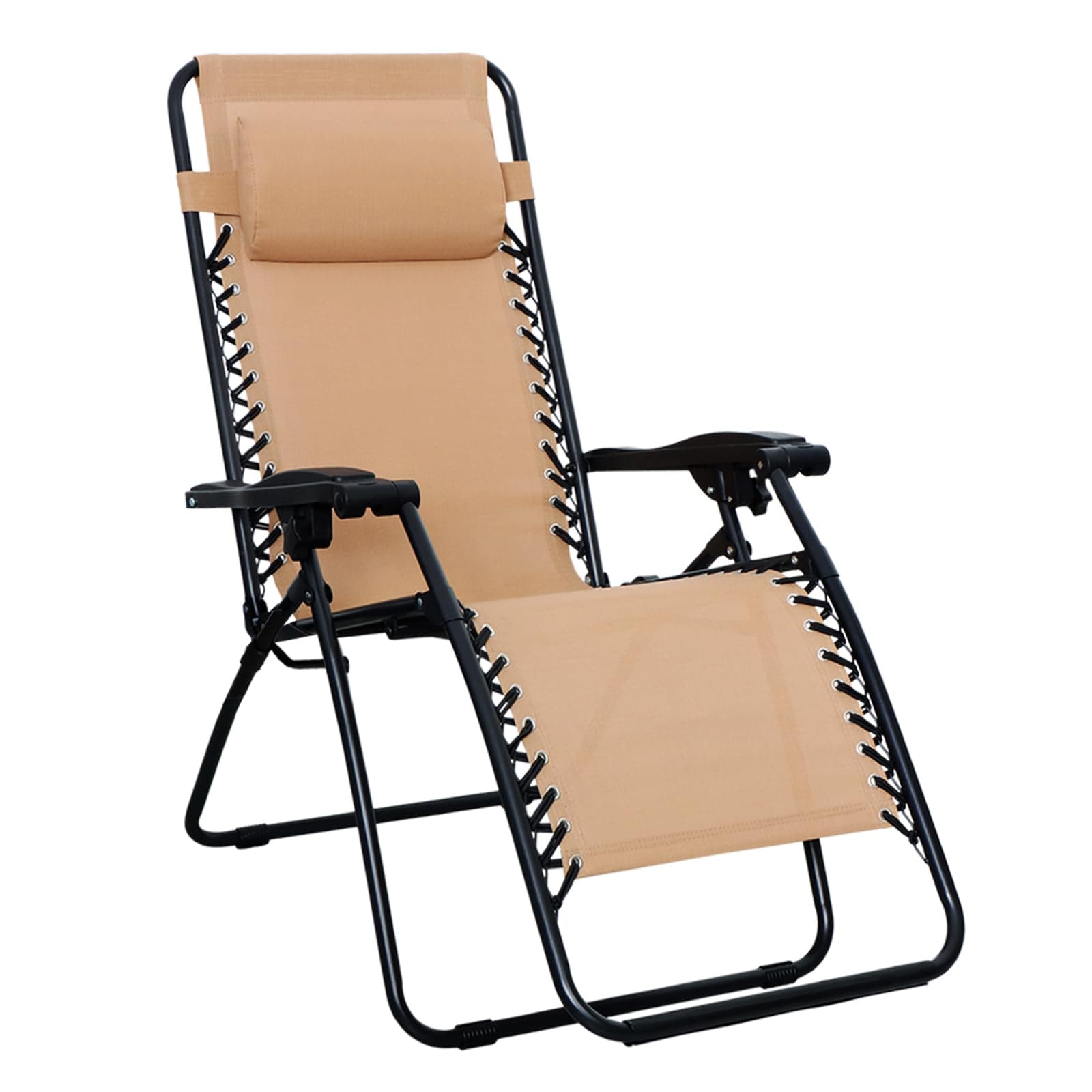 Amazon Basics Zero Gravity Relaxing Chair, Lightweight, 90cm x 66cm x 110cm, Beige