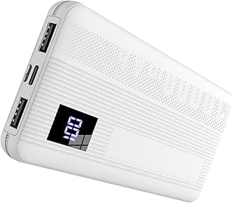 Dbasne Portable Charger, 10000mAh Ultral Slim Power Bank 3A Fast Charging, LED Display Phone Battery Pack Compatible with iPhone 16 15 14 13 Pro Plus Max Smartphone Android Tablet etc