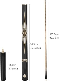 57-inch Handmade Snooker Cue Stick with Extension, Durable Ash Wood Construction, Professional 18 oz Pool Cue, Ideal for Snooker and Billiards