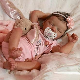 Cute Reborn Baby Dolls Full Body Silicone Vinyl 18 inch Sleeping Reborn Newborn Baby Realistic Girl Real Life Silicone Babies Anatomy Correct Bath Doll Toys for Girls Age 6+ Year Old