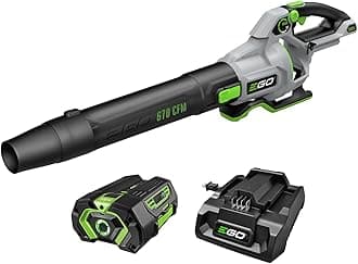 EGO Power+ LB6703 670 CFM 180 MPH 56V Lithium-Ion Cordless Electric Variable-Speed Blower Kit with 4.0Ah Battery and 320W Charger Included, Black