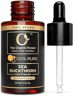 Organic Sea Buckthorn Oil Cold Pressed - 100% Pure Seabuckthorn Oil for Face, Skin & Hair | Anti-Aging, Acne & Dry Skin Care