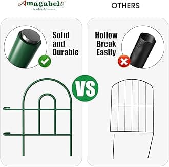 AMAGABELI GARDEN & HOME Amagabeli Decorative Garden Fence 18 in x 50 ft Rustproof Green Iron Landscape Wire Folding Fencing Ornamental Panel Border Edge Section Edging Patio Flower Bed Animal Barrier