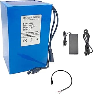 12V 20AH 30AH Lithium Battery Pack DC 12 Volt Rechargeable Battery Pack Portable Polymer Lithium Battery for 12V Power Supply(Charger Optional)