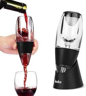 Hotder Wine Aerator, Acrylic Red Wine Decanter Pourer with Base Gift Set for Christmas New Year Party Wine Lover