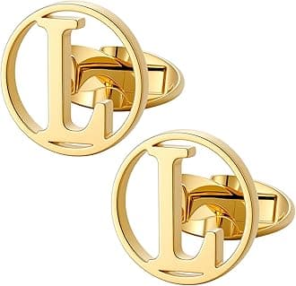 Cufflinks for Men Classic Tuxedo Shirt Wedding Cuff Links Personalized Initials A-Z Gift