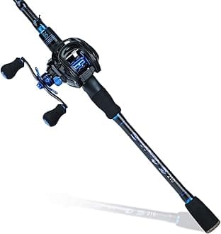 Sougayilang Baitcaster Combo Fishing Rod and Reel Combo, Ultra Light Baitcasting Fishing Reel for Travel Saltwater Freshwater and Beginner 6ft/7ft
