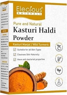 Elecious Kasturi Haldi Powder for face (100 grams) | Wild turmeric powder for glowing skin | Kasturi Manjal | 100% Natural, Chemical-free, Perseverative-free, Non-GMO