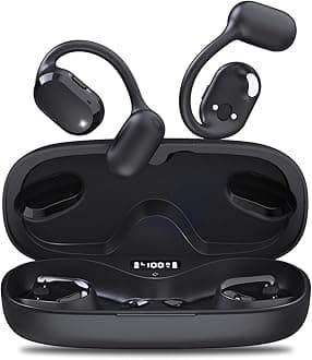 Open Ear True Wireless Earbuds, Bluetooth 5.4 Headphones w/Dual Mic for Calling, 10g Light&Comfort, Open Ear Earbuds w/Earhooks for Working Running Traveling, IP67 Waterproof, 40H Playtime