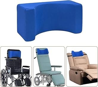 Wheelchair Headrest Head Neck Support Chair Attachment Positioner Lightweight Backrest Pillow Accessories for Adults Single Sofa Recliner High Back Reclining Geri Cushion Wheelchairs (Blue)