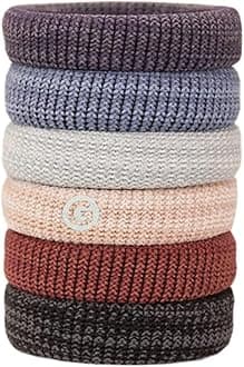 GIMME Bands Thick Fit Hair Ties | No Break Microfiber Thick Hair Elastics | A Firm Yet Gentle All Day Hold with No Snagging, Dents, or Breakage | Heathered