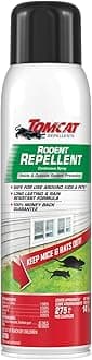 Tomcat Rodent Repellent Continuous Spray - Indoor and Outdoor Mouse and Rat Deterrent, No-Stink Cinnamon, Peppermint and Garlic Essential Oil Formula, 14 oz.