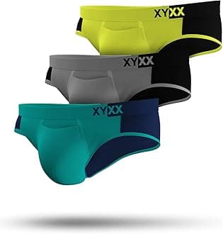XYXX Men's Dualist Micromodal Regular Fit Colorblock Antimicrobial Briefs with No Marks Waistband (Pack of 3)