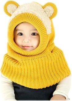 GZMMBaby Winter Hat Scarf Set, Unisex Infant Toddler Kids Hat Scarf