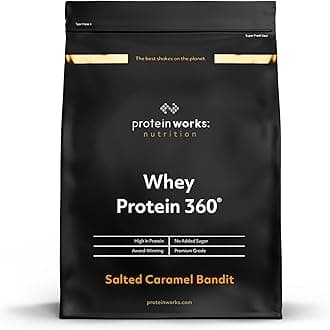 Protein Works - Whey Protein 360 | Premium Whey Shake | Whey Protein Powder Blend | No Added Sugar Protein Shake | 80 Servings | Salted Caramel Bandit | 2.4kg