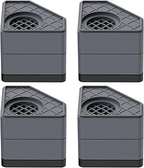 SEISSO Anti Vibration Pads for Washing Mahine, Double Heighten Washing Machine Foot Pads, Weight Capacity 1100lbs. Washer and Dryer Pedestals for Protect The Floor Non Slip Shock and Noise Cancelling