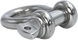 MarineNow US Type 316 Stainless Steel Bow Shackle with Over Size Screw Pin for Anchor, Towing, Off Road Recovery (1" with 1-1/8" Pin 6.6T WLL, 01-Pack)