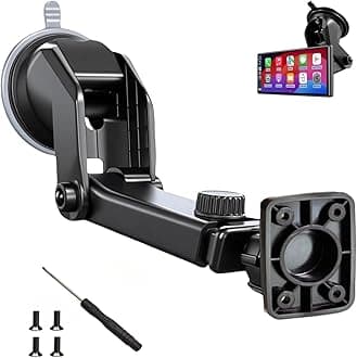 Flexible Dashboard Suction Cup Bracket with Scrwes for Portable Wirelss Carplay Screen Monitor, Upgraded Windshield Monitor Suction Cup Mount for 7"/ 9"/ 10.26" Car Android Auto Screen