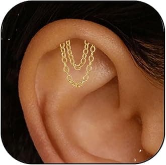 Helix Dangle Earrings for Women - Flat Back Hypoallergenic Cartilage Piercing Jewelry - Forward Helix Earrings