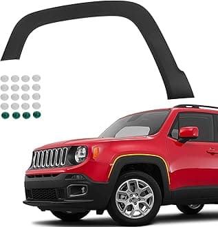 FIONE Front Wheel Arch Fender Flares Compatible With Jeep Renegade 2015-2022 Left Driver Side Fender Cover Trim Moulding Molding LH 5XB65LXHAA CH1290113