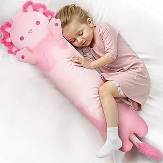– Mewaii 44in Long Pink Axolotl Plush Pillows Stuffed Animals Squishy Pillows - Cute Axolotl Plushie Sleeping Hugging Plush Pillow Soft Toys for Kids