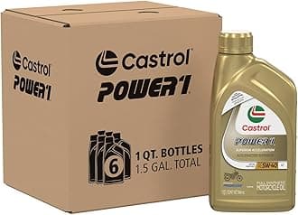 Power1 4T 5W-40 Full Synthetic Motorcycle Oil, 1 Quart, Pack of 6