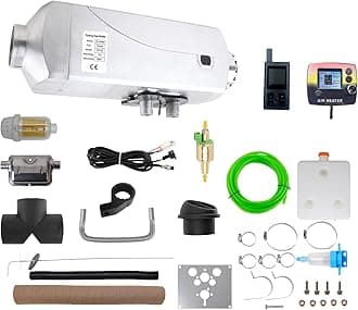 12V 9kW Diesel Heater ，Extra Large Aluminum Body, High Power Diesel Air Heater LCD Display, Overheat Alarm, Low Noise Parking Heater for RVs,Trucks, Ships