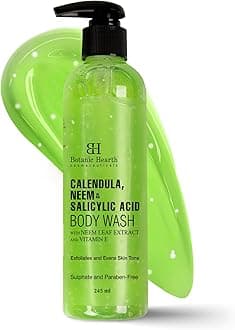 - Calendula, Neem & Salicylic Acid Body Wash | Prevents Acne & Back Acne, Removes Dead Skin, Exfoliating Body Wash Shower Gel for Women & Men | Sulfate & Paraben Free | 245ml
