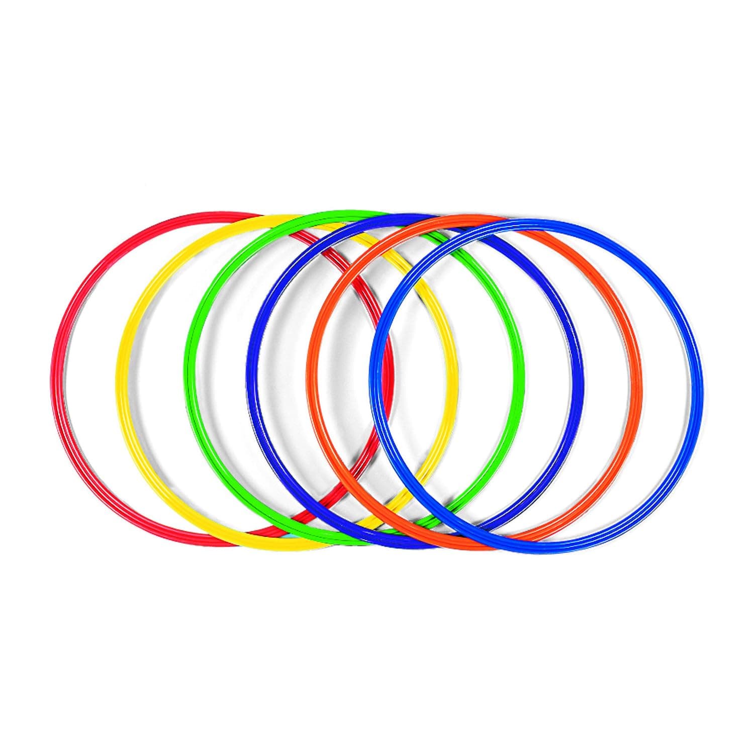 Fun Express Large 20 Inch Obstacle Course Agility Rings Set of 6 - Professional PE Equipment for Elementary School Physical Education | Carnival Games Ring Toss for Kids Outdoor Play & Field Day